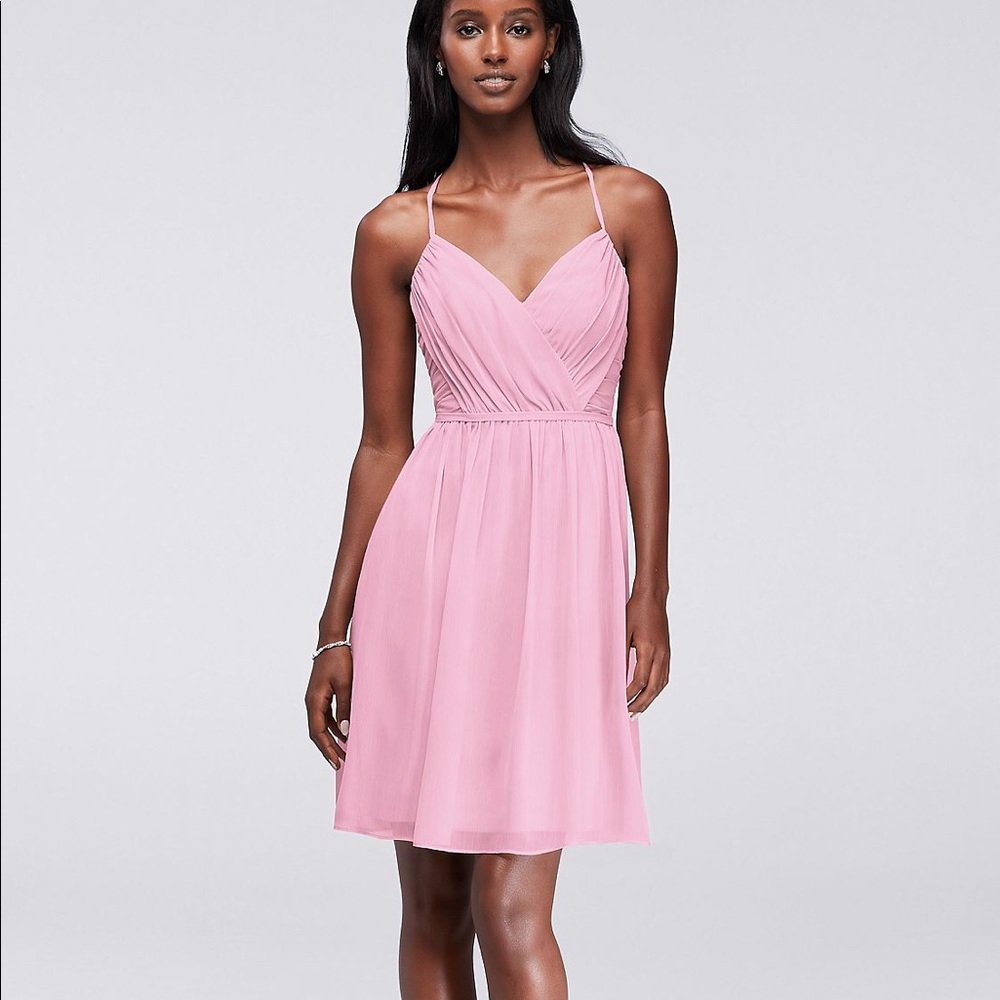 Tickled Pink David’s Bridal Bridesmaid Dress